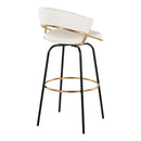 Jie - Fixed Height Contemporary Barstool With Swivel Round Footrest (Set of 2) by HouseOfZazla