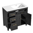 Modern Bathroom Vanity With Ceramic Sink, Freestanding by HouseOfZazla
