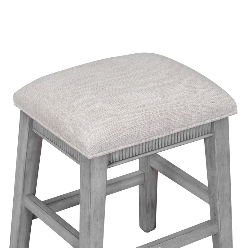 4-piece Dining Bar Table Set with 3 Upholstered Stools, Multifunctional Dining Table with 3 Drawers (Gray)