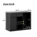 51.2" Modern Fluted Bar Cabinet with Fridge Compartment by HouseOfZazla