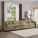 Modern Upholstered 4 Seater Fabric Sofa With Arm And Throw Pillows by HouseOfZazla