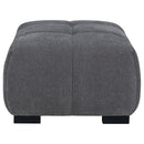 Octavia Upholstered Rectangular Ottoman Charcoal Grey