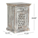 Wooden Nightstand With 1 Drawer 1 Door by HouseOfZazla