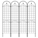 4 Pack Metal Garden Trellis for Climbing Plants Outdoor 86.7" x 19.7" Rustproof Plant Support Rose Trellis Netting Trellis Black