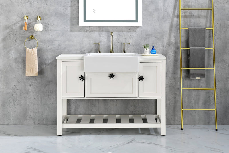 24" L x 19" W with White Sink Vanity Sinks Farmhouse/Apron Front