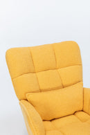 Rocking Chair Nursery, Teddy Upholstered Glider Rocker With High Backrest, Reading Chair Modern Rocking Accent Chairs Glider Recliner For Living Room - Yellow by HouseOfZazla