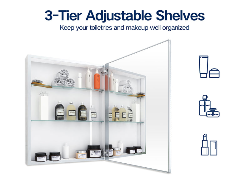 24x30 inch Medicine Cabinet with Mirror bathroom Large storage