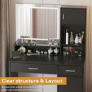 Vanity Desk With Mirror And LED Light Strip, Dressing Table With Large Drawer, 3 Level Storage Dresser & 3 Lighting Modes Adjustable Brightness, Suitable For Bedroom by Unique Piece Furniture