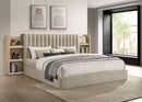 Arielle Eastern King Bookcase Panel Storage Bed Light Oak