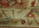 5.4x8 Hand Knotted Rust, Beige and Peach Traditional Turkish Knot Heriz wool area Rug