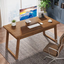 55" Wood Computer Desk, Mid-Century Modern Study Writing Table with Drawer