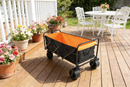 Big Large Capacity Folding Wagon Cart with Extender (Black + Orange)