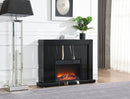 Drisana Mirrored Fireplace - Black by HouseOfZazla