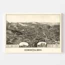 Vintage Map of Leominster, Massachusetts 1886