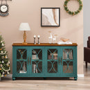 Elegant 4 Door Cabinet With Tempered Glass Doors