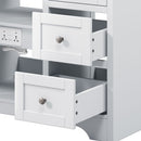 Double Sink Bathroom Vanity With Countertop, 2 Ceramic Sinks, 6 Drawers by HouseOfZazla
