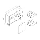 Wooden Display Rack, Cabinet With Drawer, Holds 6 Wine Glass - White / Dark Taupe by Unique Piece Furniture