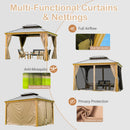 10' x 14' Hardtop Gazebo with Galvanized Steel Double Roof and Wood Grain Frame by HouseOfZazla