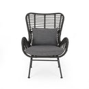 Modern Aesthetic Outdoor Rattan Accent Chair With Metal Legs by HouseOfZazla