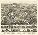 Vintage Map of Uxbridge, Massachusetts 1880