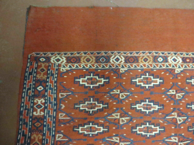 2'8" X 4' Antique Handmade Tribal Wool Rug Pillow Case Yamud Flat Weave Diamond