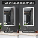 LED Lighted Medicine Cabinet with Mirror, 20"x30"