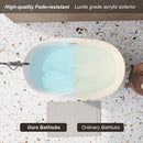 Freestanding Oval Bathtub With Overflow And Pop Up Drain, Double Walled Design - Gloss White by HouseOfZazla