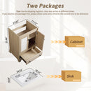 Bathroom Vanity With Basin 1 Drawer, Particle Board Construction, Free Standing Storage - Brown by HouseOfZazla