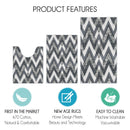 Chevron Design 3 Piece Bathroom Rugs Set | Gray