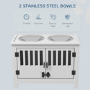 PawHut Large Elevated Dog Bowls with Storage Cabinet