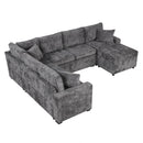 Sectional Sofa Pull-Out Sofa Bed Sleeper With A Storage Ottoman, Three Pillows And Charging Devices For Living Room by HouseOfZazla