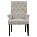 Norwich - Dining Arm Chair With Button Tufting And Rolled Top
