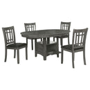 Ingall - 5 Piece Set With Storage Table And Upholstered Chairs - Medium Gray by HouseOfZazla