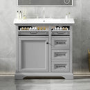 36" Bathroom Vanity With Sink, 2 Tip-Out Drawers, Soft Close Hinges