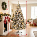 7.5 ft Pre-Lit Flocked Fraser Fir Artificial Christmas Tree