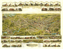 Vintage Map of Webster, Massachusetts 1892