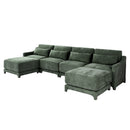 Stylish Sofa With Ottoman And Lumbar Pillows, Ergonomic Design by HouseOfZazla