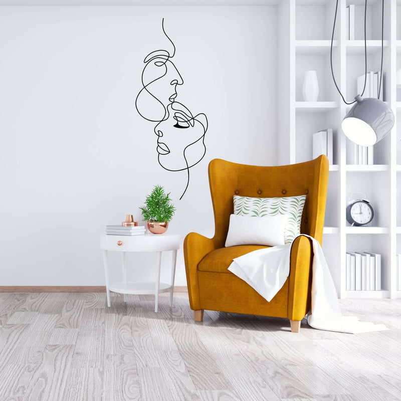 Man and Woman Face Metal Wall Art
