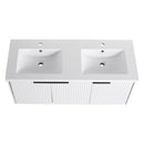 Contemporary Wall Mounted Bathroom Vanity With Resin Double Sink by HouseOfZazla