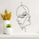 Woman and Man Face Abstract Metal Wall Art