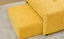 91.73" L-shaped Sofa Sectional Sofa Couch with 2 Stools and 2 Lumbar Pillows for Living Room, Yellow