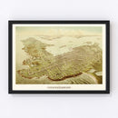 Vintage Map of Newport, Rhode Island 1878