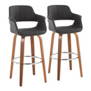 Vintage Flair - Mid Century Modern Fixed Height Barstool With Swivel & Round Footrest (Set of 2) by HouseOfZazla