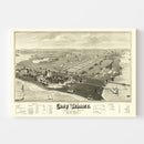 Vintage Map of Camp Wetmore, Rhode Island 1885