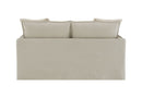 Upendo - Pattern Linen Loveseat With 2 Toss Pillows - Beige by HouseOfZazla