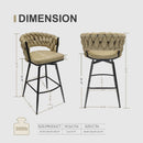Bar Stool 360 Swivel With Back Footrest by HouseOfZazla