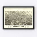 Vintage Map of Danbury, Connecticut 1884