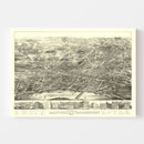 Vintage Map of Hartford, Connecticut 1877