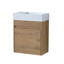 18" Floating Wall-Mounted Bathroom Vanity with White Resin Sink & Soft-Close Cabinet Door