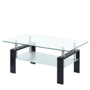 Luxury Modern Tempered Glass Coffee Table with 2 Layers